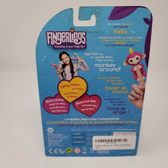Fingerlings‎ Baby Monkey Bella Pink Yellow Hair Interactive Toy WowWee New - Picture 3 of 5